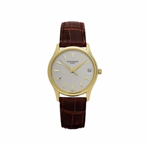 PP Luxury Watches Calatrava 3998 Yellow Gold Cream Dial Alligator Strap (1997)