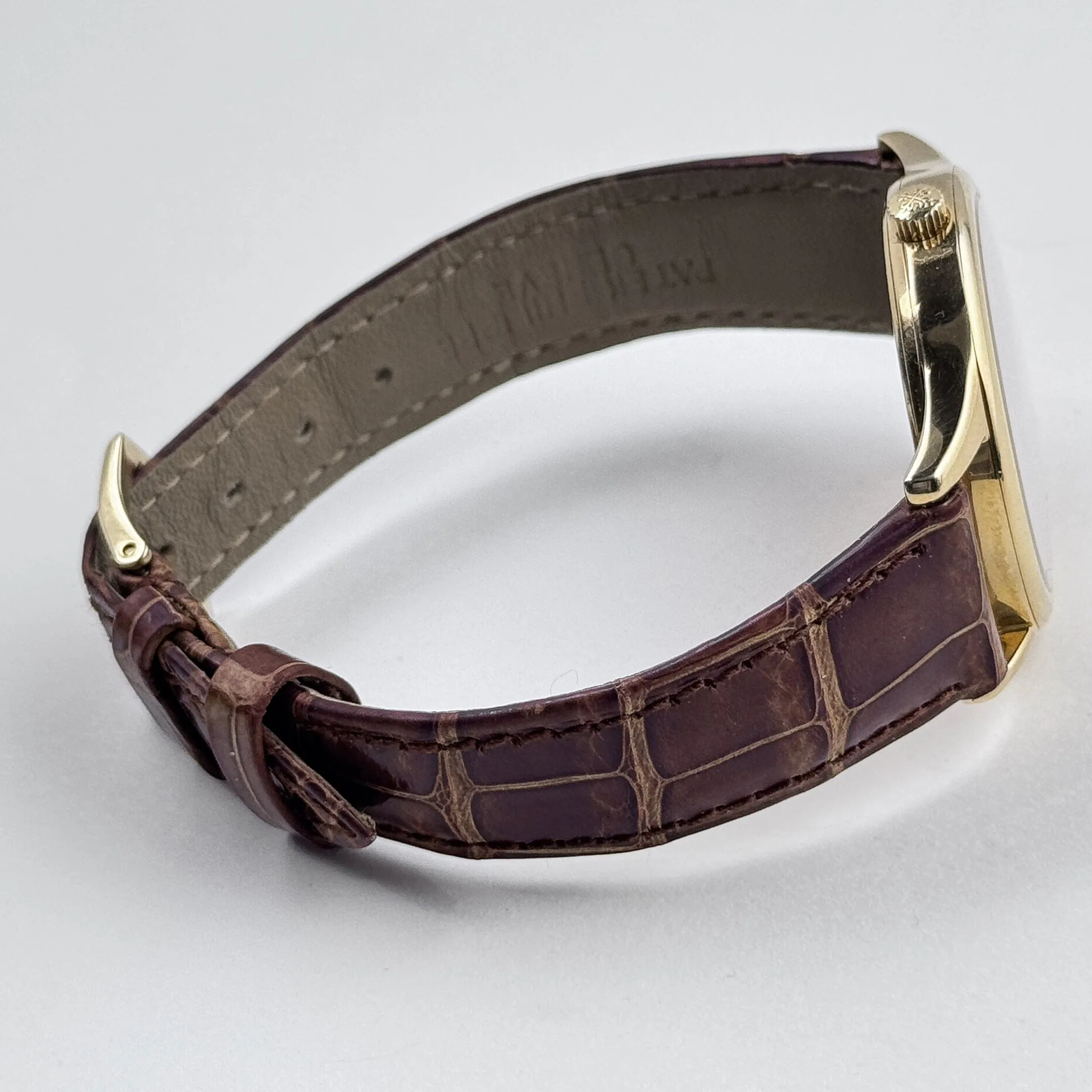 PP Luxury Watches Calatrava 3998 Yellow Gold Cream Dial Alligator Strap (1997)