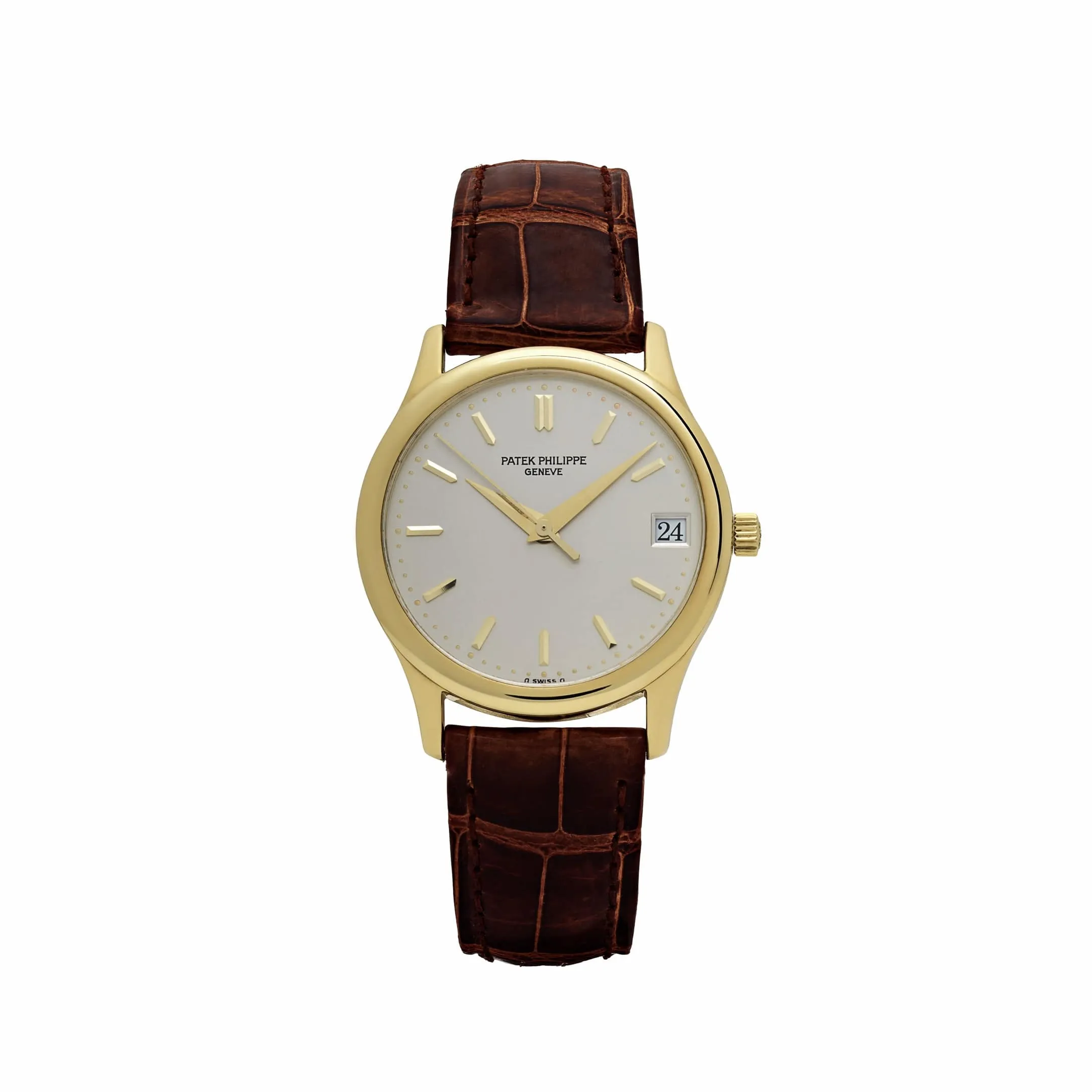 PP Luxury Watches Calatrava 3998 Yellow Gold Cream Dial Alligator Strap (1997)