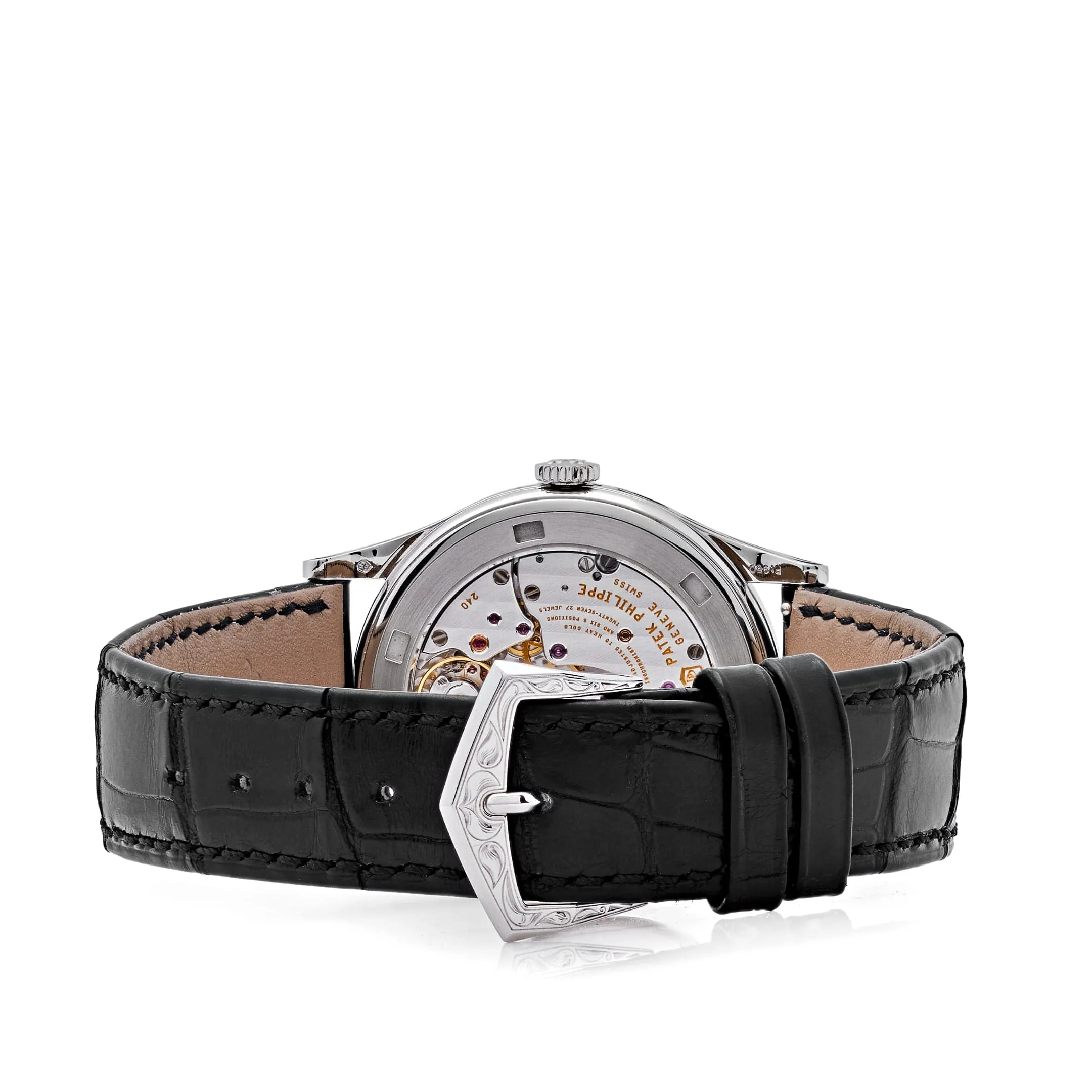 PP Luxury Watches Calatrava 5088/100P-001 Platinum Engraved Black Dial