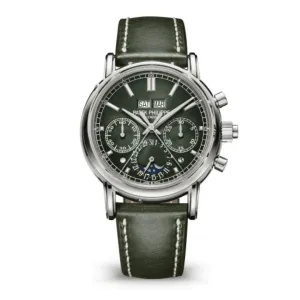 PP Luxury Watches Grand Complications 5204G-001 Perpetual Calendar White Gold Green Dial