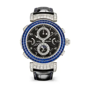 PP Luxury Watches Grand Complications 6300/401G-001 Grandmaster Chime White Gold Blue Sapphires (2024)