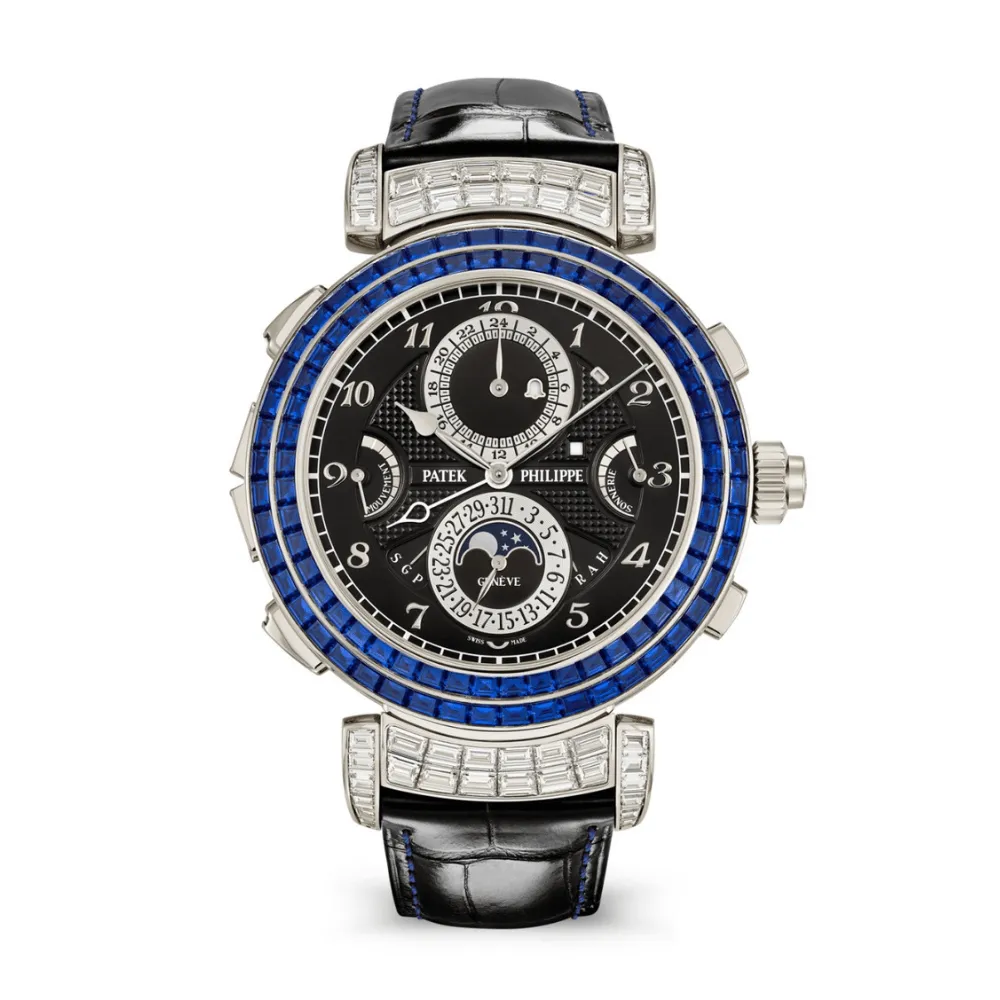 PP Luxury Watches Grand Complications 6300/401G-001 Grandmaster Chime White Gold Blue Sapphires (2024)