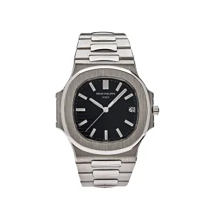 PP Luxury Watches Nautilus 3711/1G-001 White Gold Black Dial Date (2005)