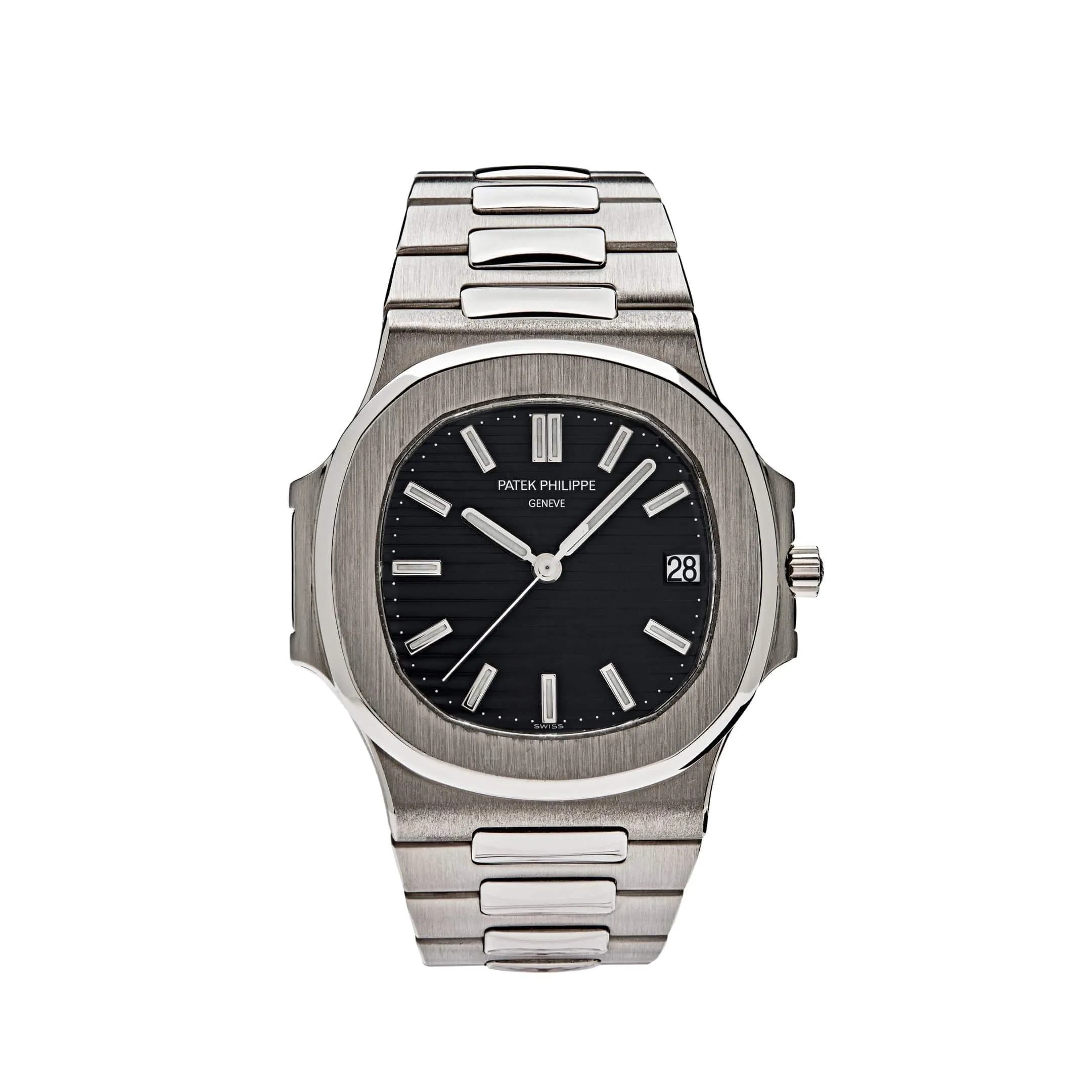 PP Luxury Watches Nautilus 3711/1G-001 White Gold Black Dial Date (2005)