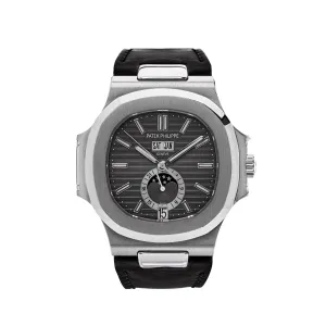 PP Luxury Watches Nautilus 5726A-001 Annual Calendar Moon Phases Stainless Steel Black Dial (2016)