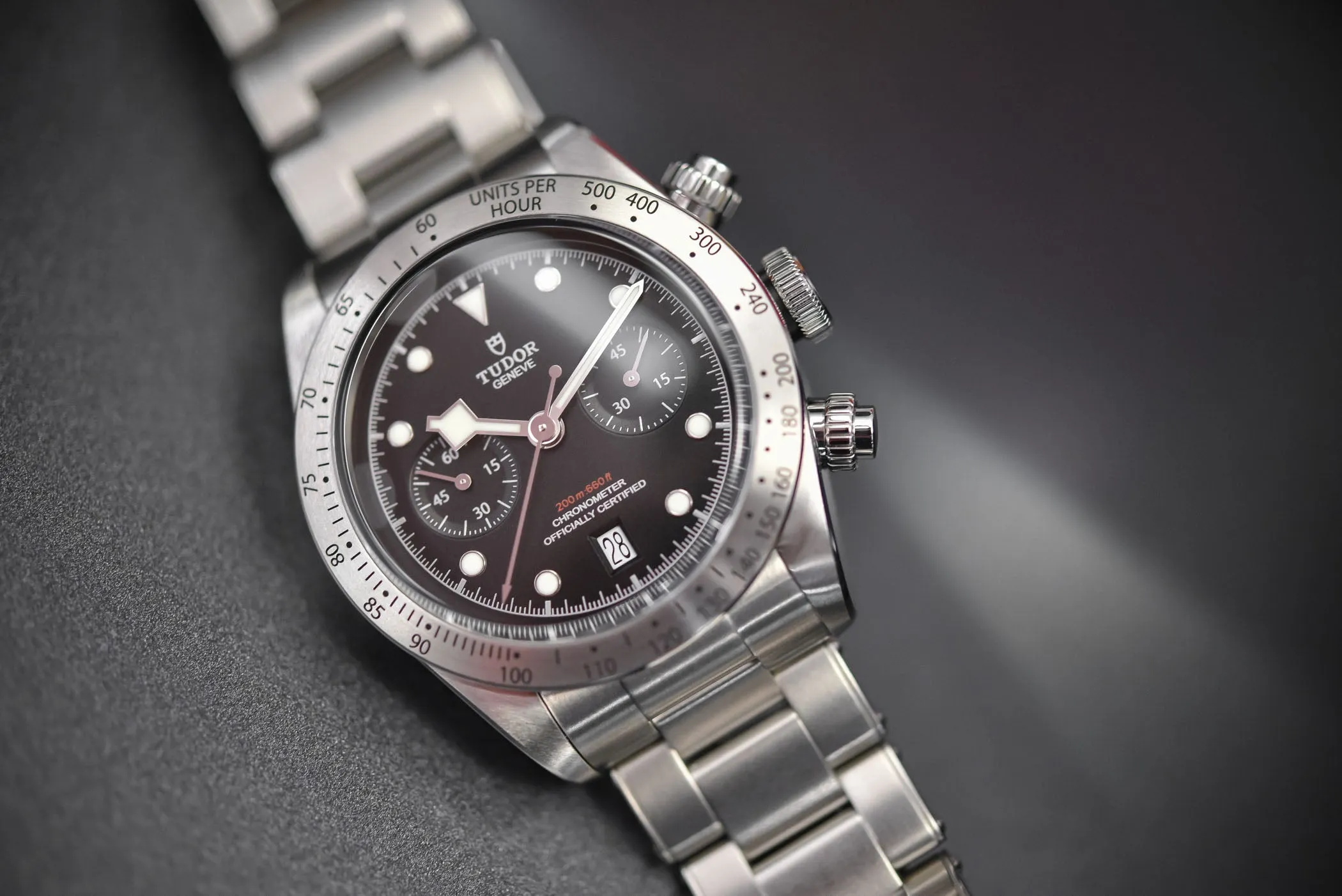 Pre-owned Tudor Black Bay Chronograph 41mm Steel Watch M79350 Denim