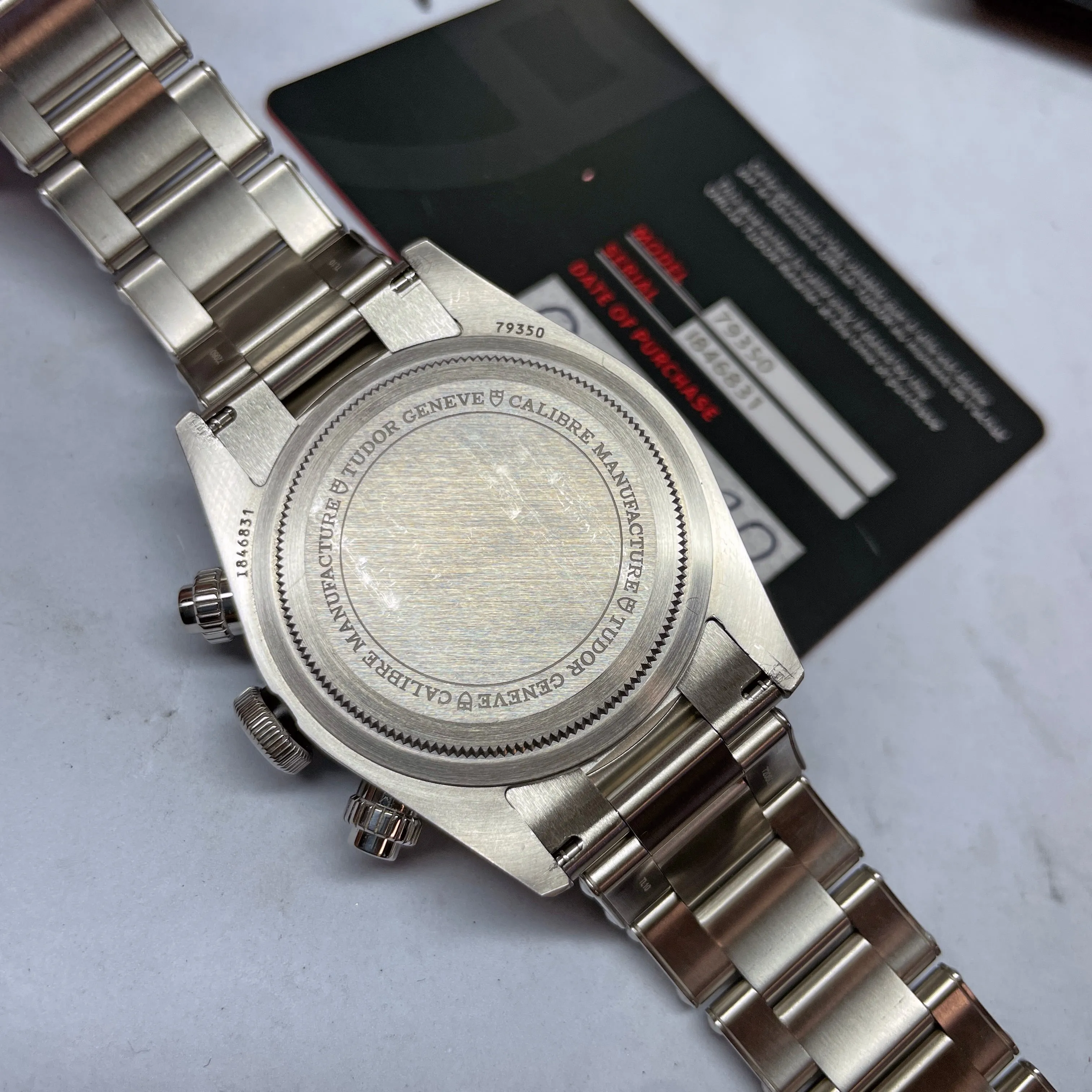 Pre-owned Tudor Black Bay Chronograph 41mm Steel Watch M79350 Denim