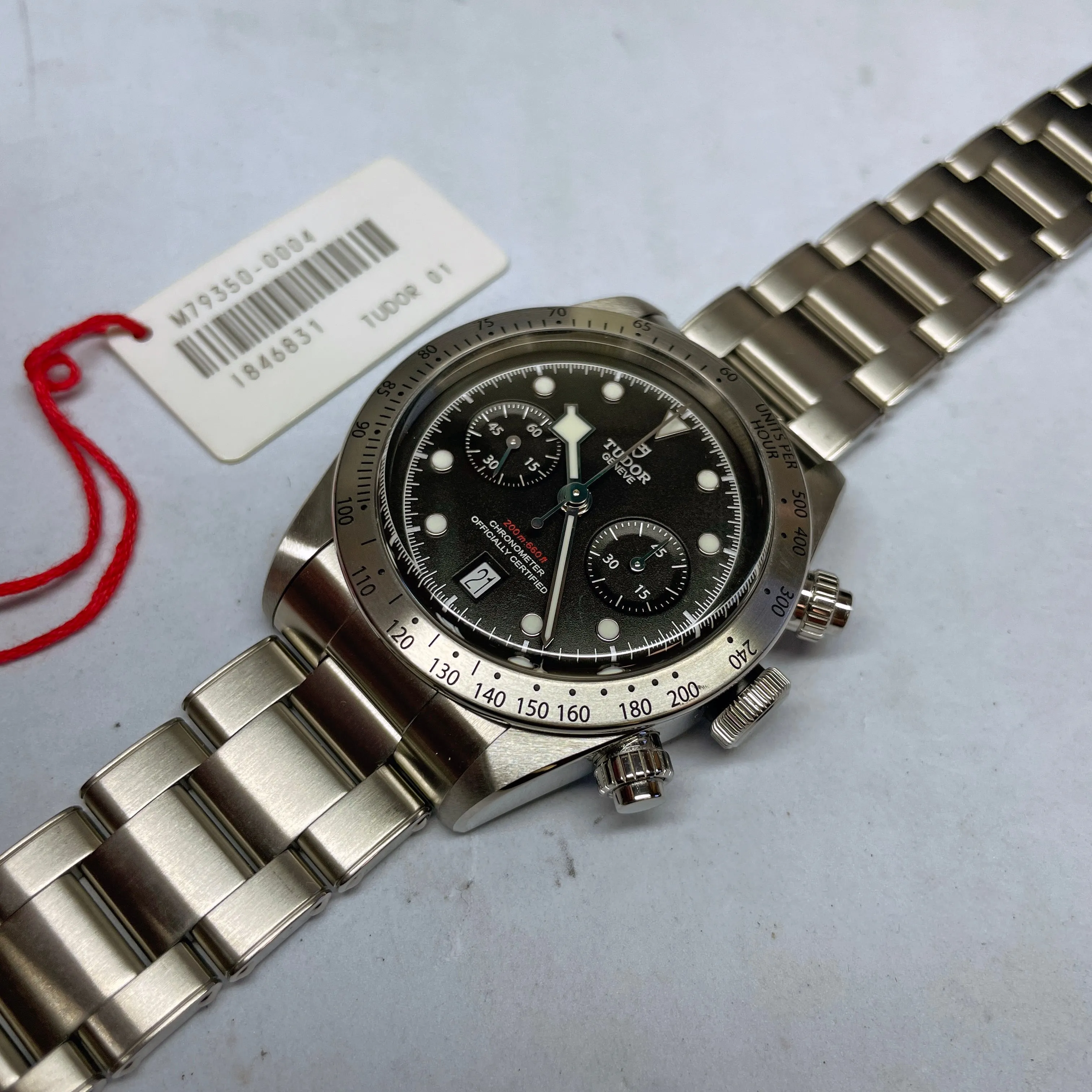 Pre-owned Tudor Black Bay Chronograph 41mm Steel Watch M79350 Denim