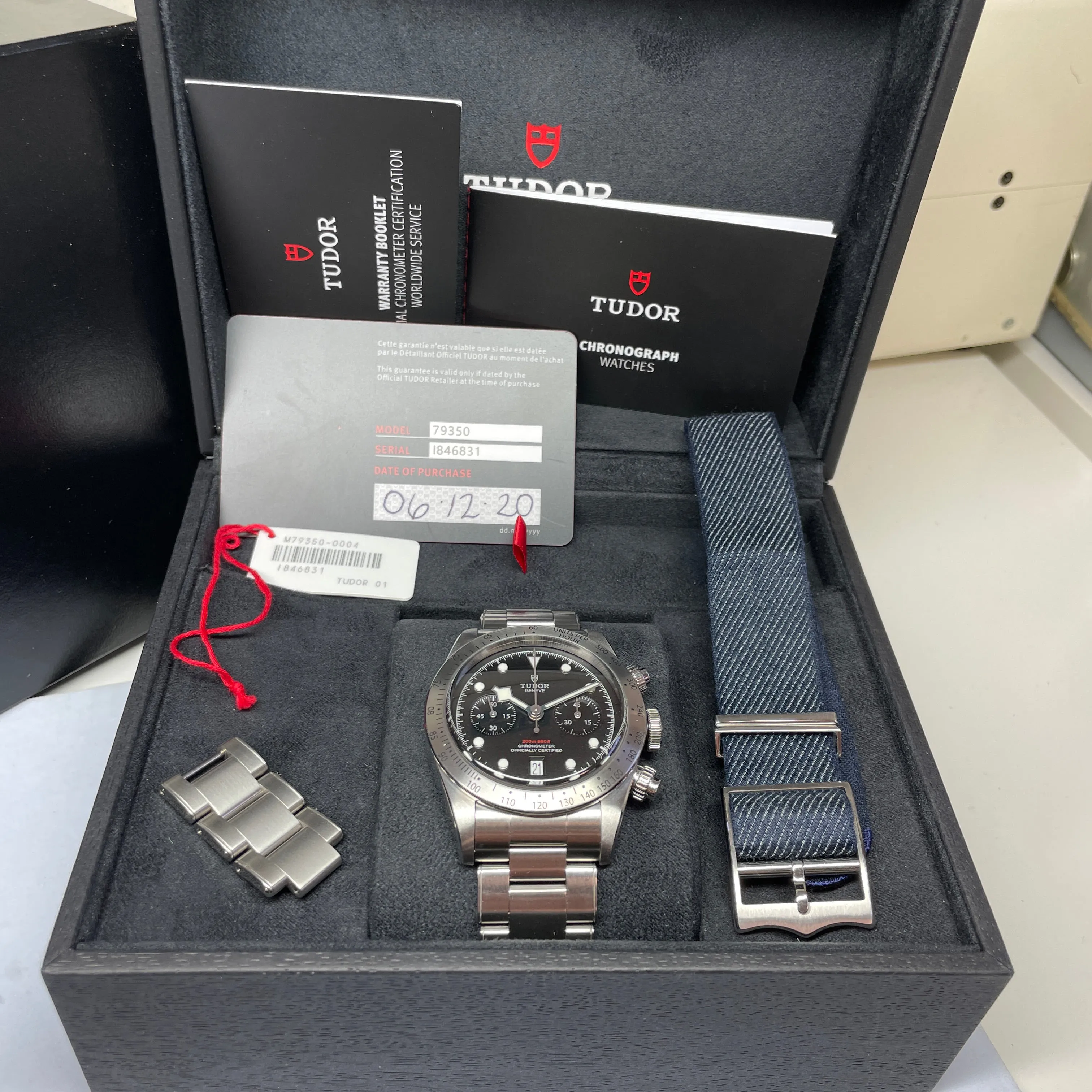 Pre-owned Tudor Black Bay Chronograph 41mm Steel Watch M79350 Denim