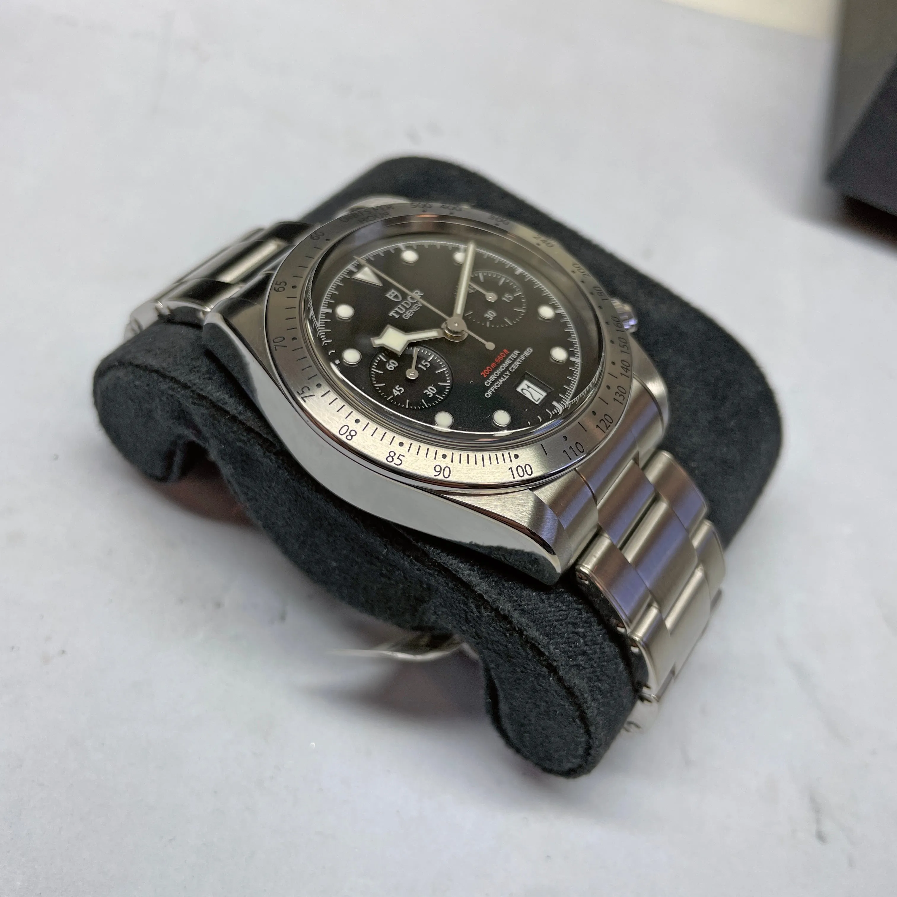 Pre-owned Tudor Black Bay Chronograph 41mm Steel Watch M79350 Denim
