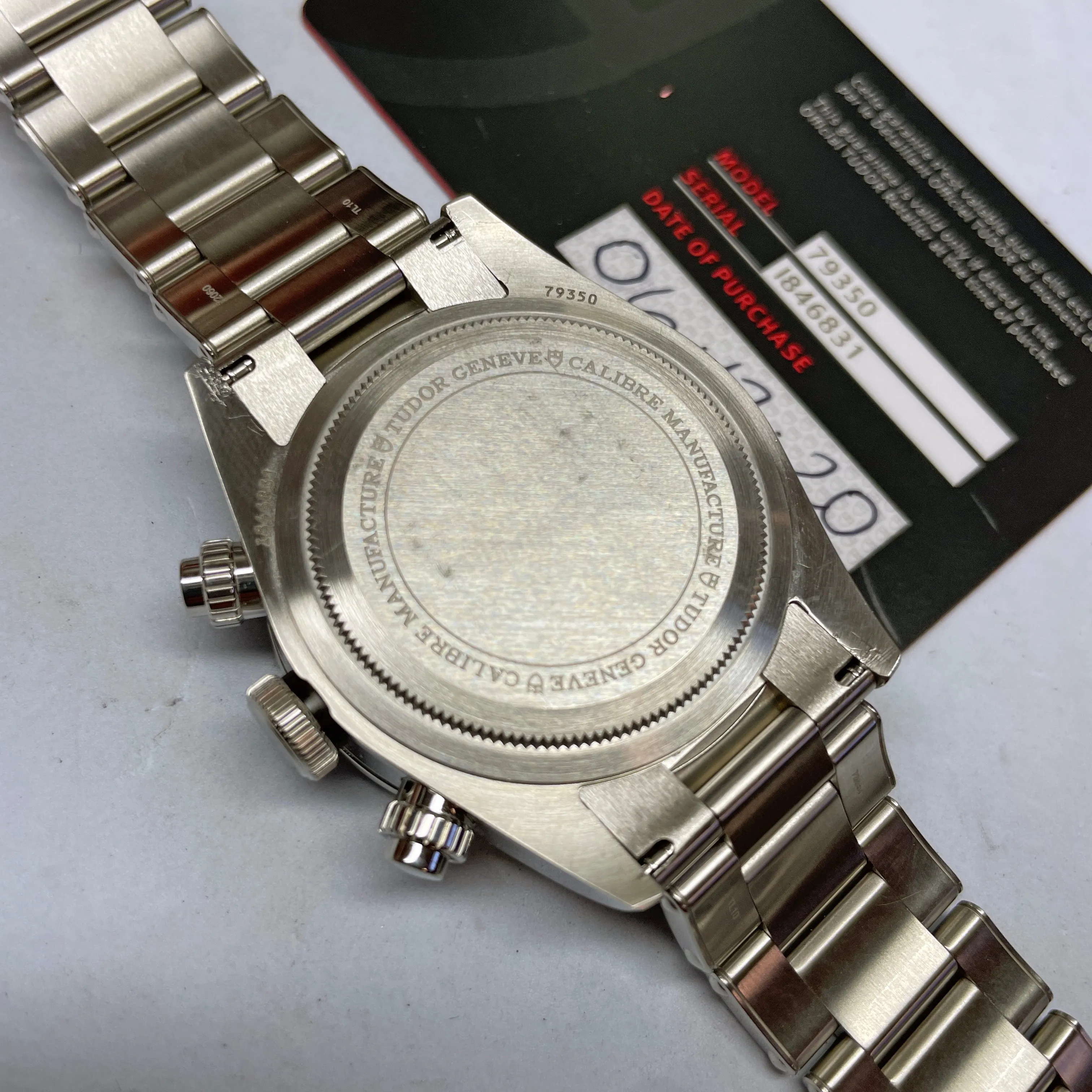 Pre-owned Tudor Black Bay Chronograph 41mm Steel Watch M79350 Denim