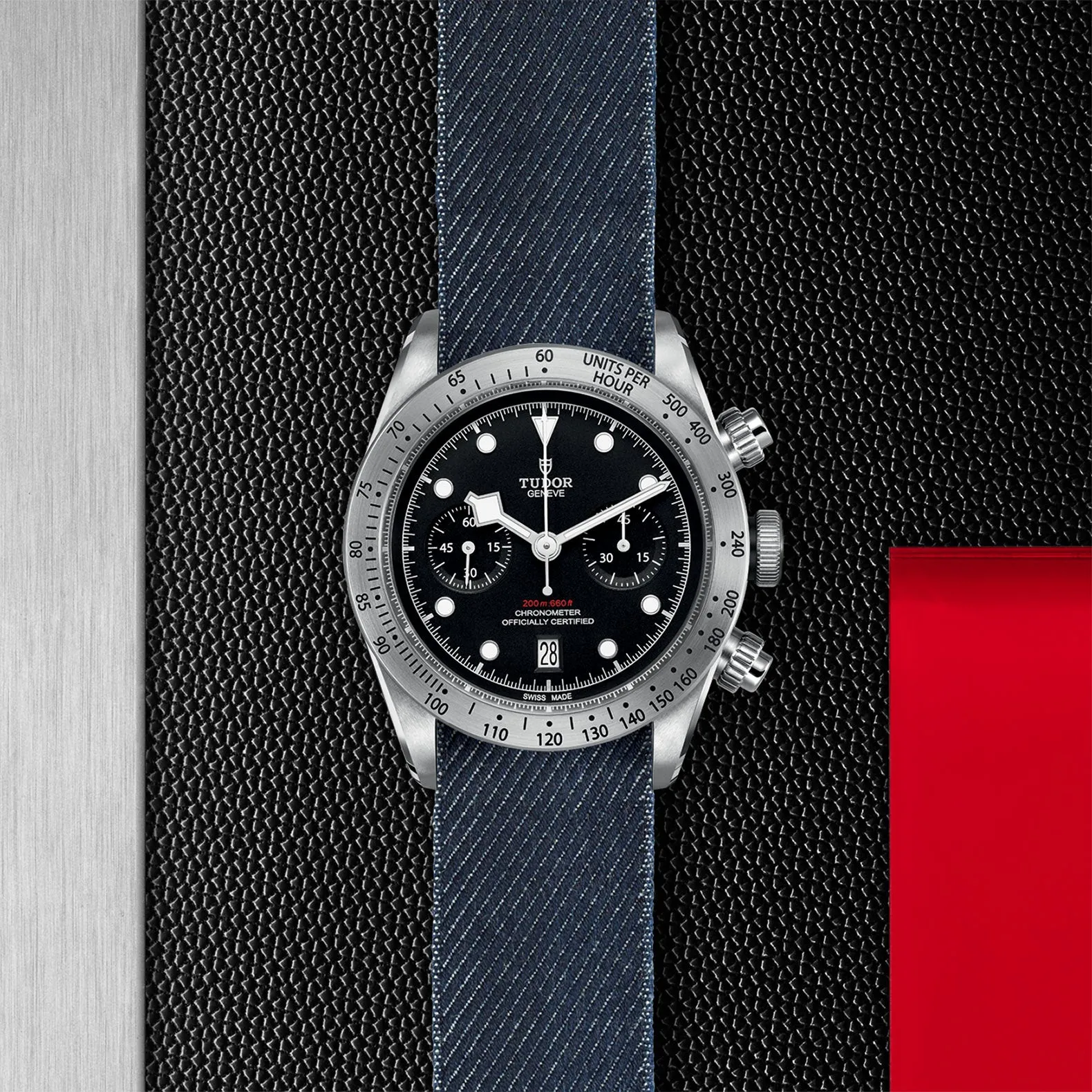 Pre-owned Tudor Black Bay Chronograph 41mm Steel Watch M79350 Denim