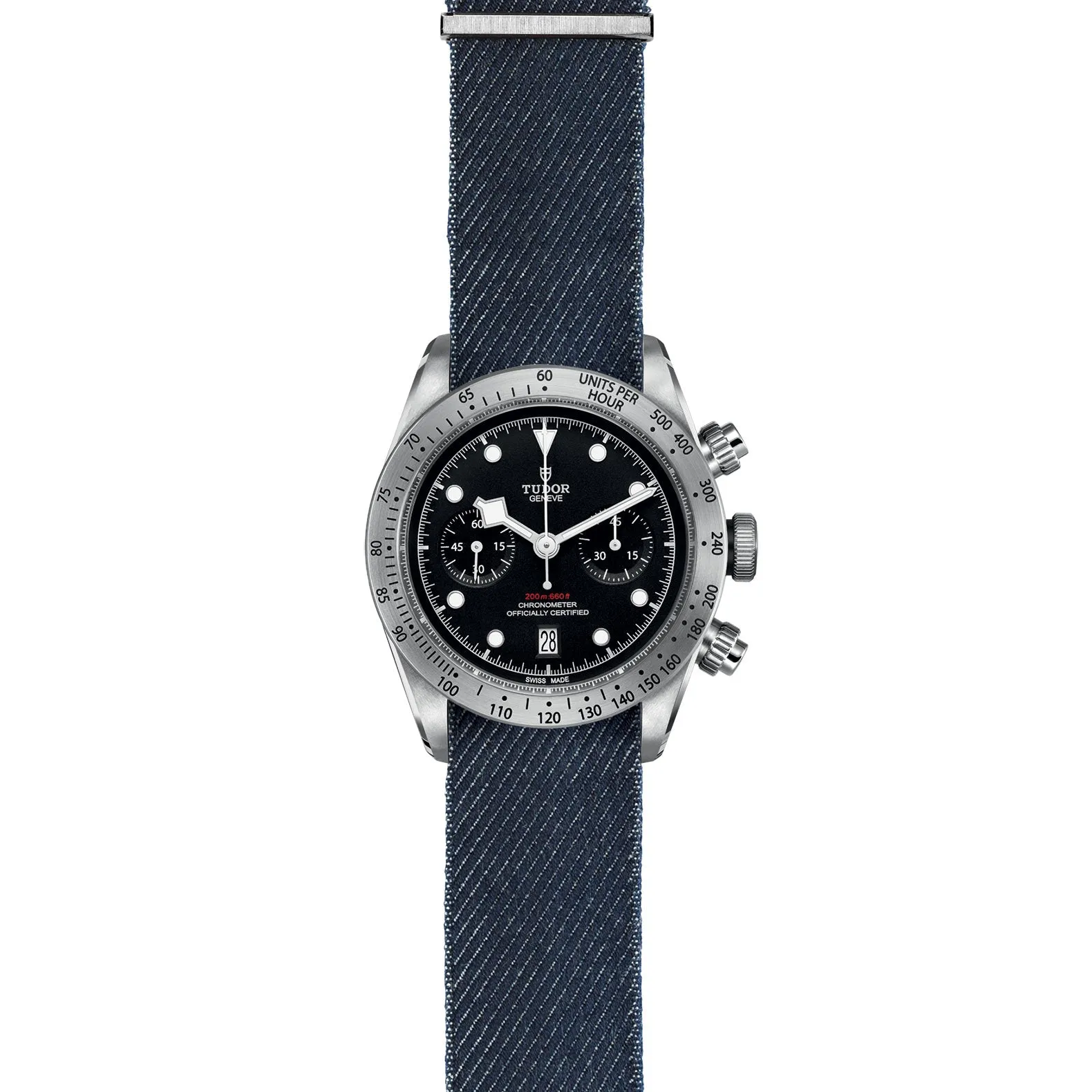 Pre-owned Tudor Black Bay Chronograph 41mm Steel Watch M79350 Denim