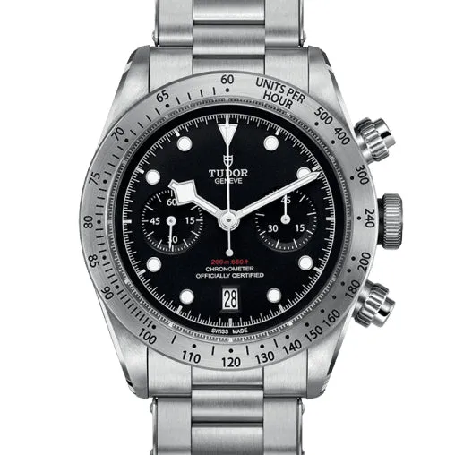 Pre-owned Tudor Black Bay Chronograph 41mm Steel Watch M79350 Denim