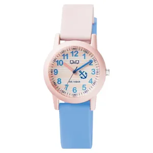 Q&Q Multi-Color Silicone Strap Pink Dial Quartz Watch for Kids - VS49J002Y