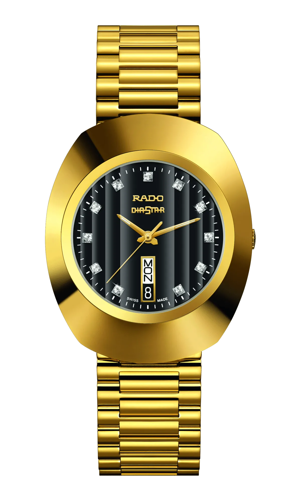 RADO The Original Quartz Black Dial Gold PVD Stainless Steel Men's Watch R12304313