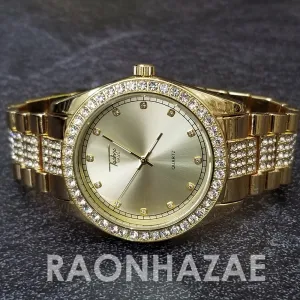 Raonhazae Hip Hop Iced Lab Diamond Blu Face Drake 14K Gold Plated Watch with Rope Bracelet Set - GTR004