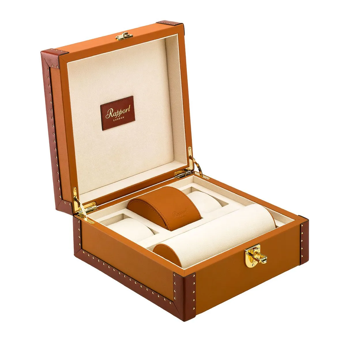 Rapport - Kensington Multi-Storage Watch Box in Tan Leather | L326
