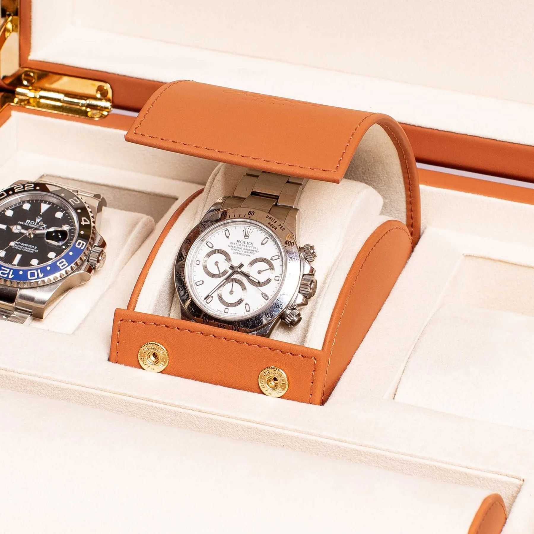 Rapport - Kensington Multi-Storage Watch Box in Tan Leather | L326