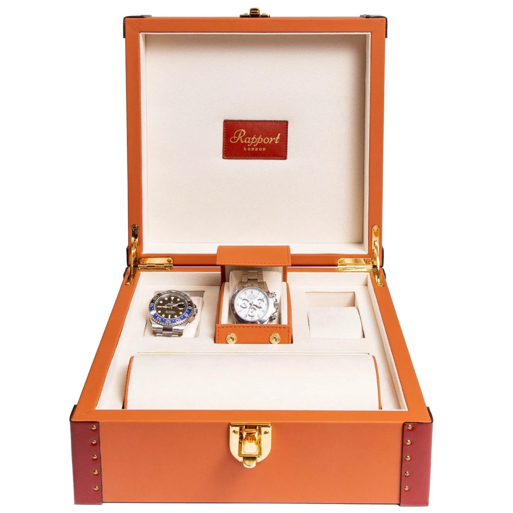 Rapport - Kensington Multi-Storage Watch Box in Tan Leather | L326