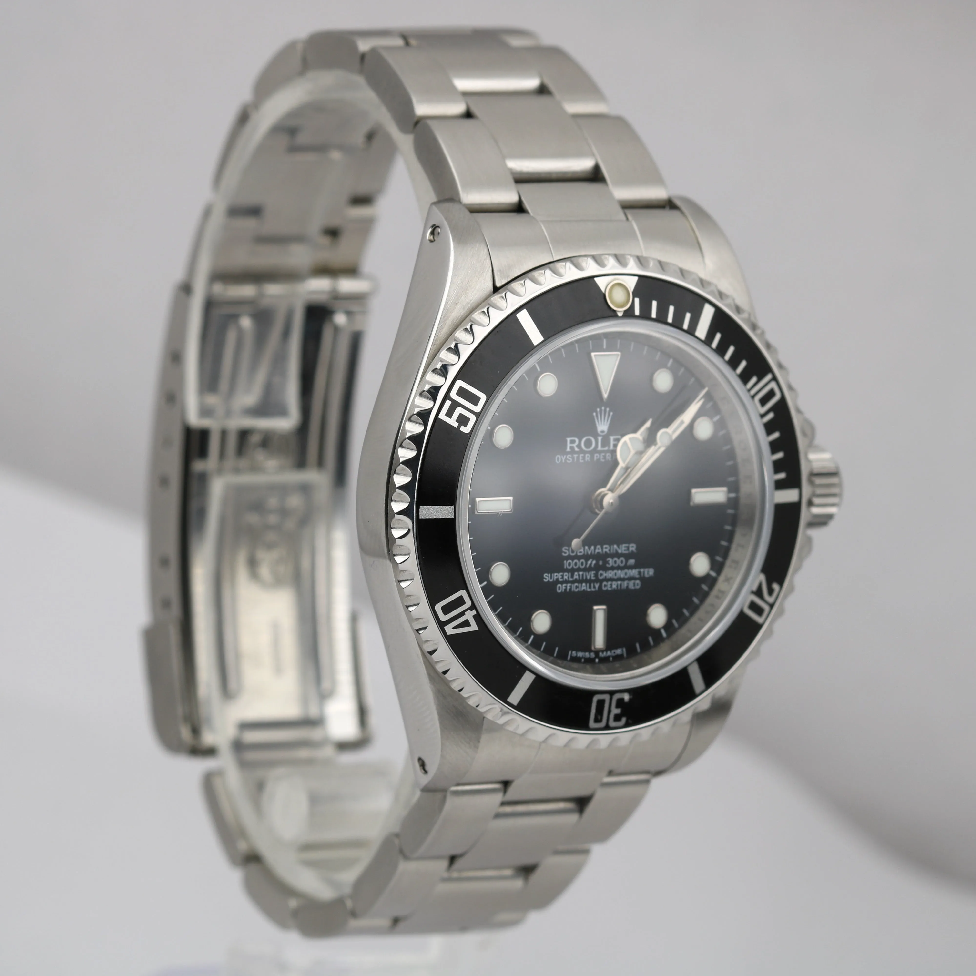 RARE REHAUT 4-LINE Rolex Submariner 14060 M No-Date 40mm Stainless Steel Watch