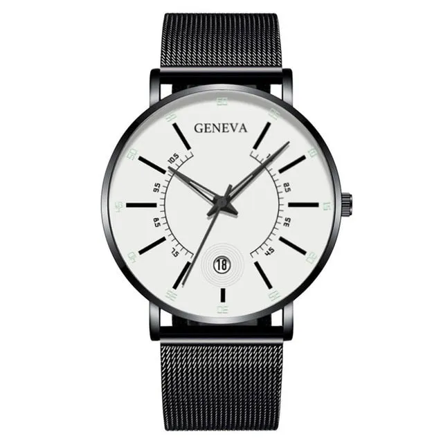 Relogio Masculino 2020 Fashion Mens Business Minimalist Watches Luxury Ultra Thin Stainless Steel Mesh Band Analog Quartz Watch