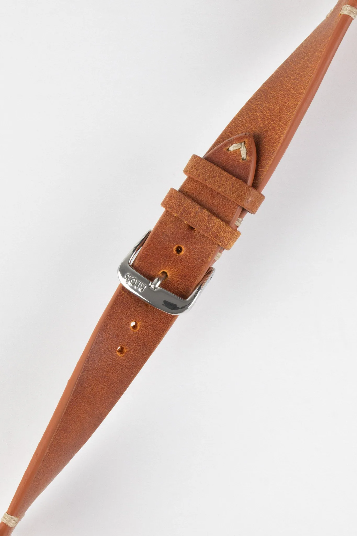 RIOS1931 BEDFORD Genuine Vintage Leather Watch Strap in COGNAC