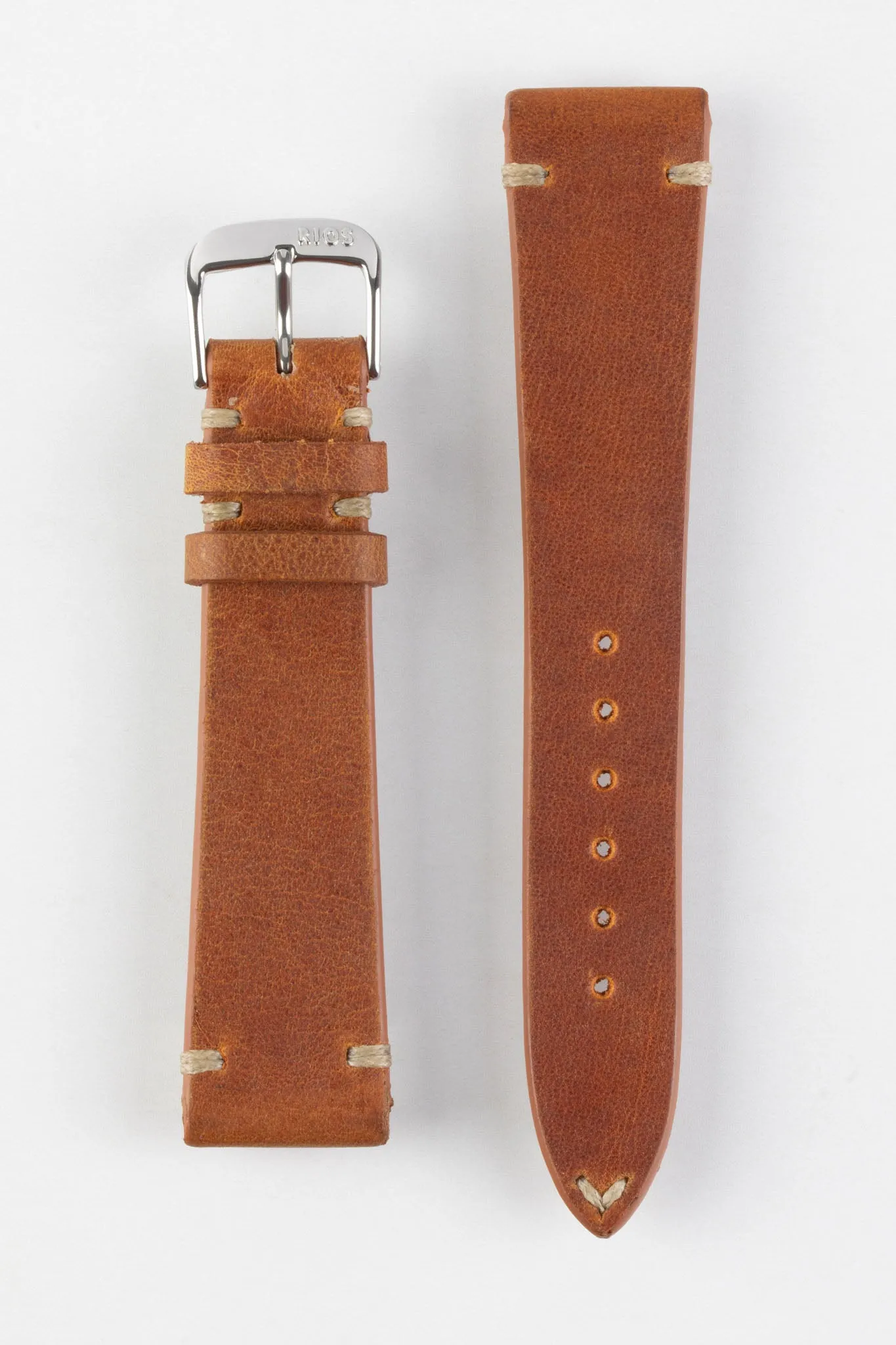 RIOS1931 BEDFORD Genuine Vintage Leather Watch Strap in COGNAC