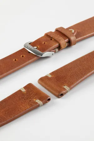 RIOS1931 BEDFORD Genuine Vintage Leather Watch Strap in COGNAC