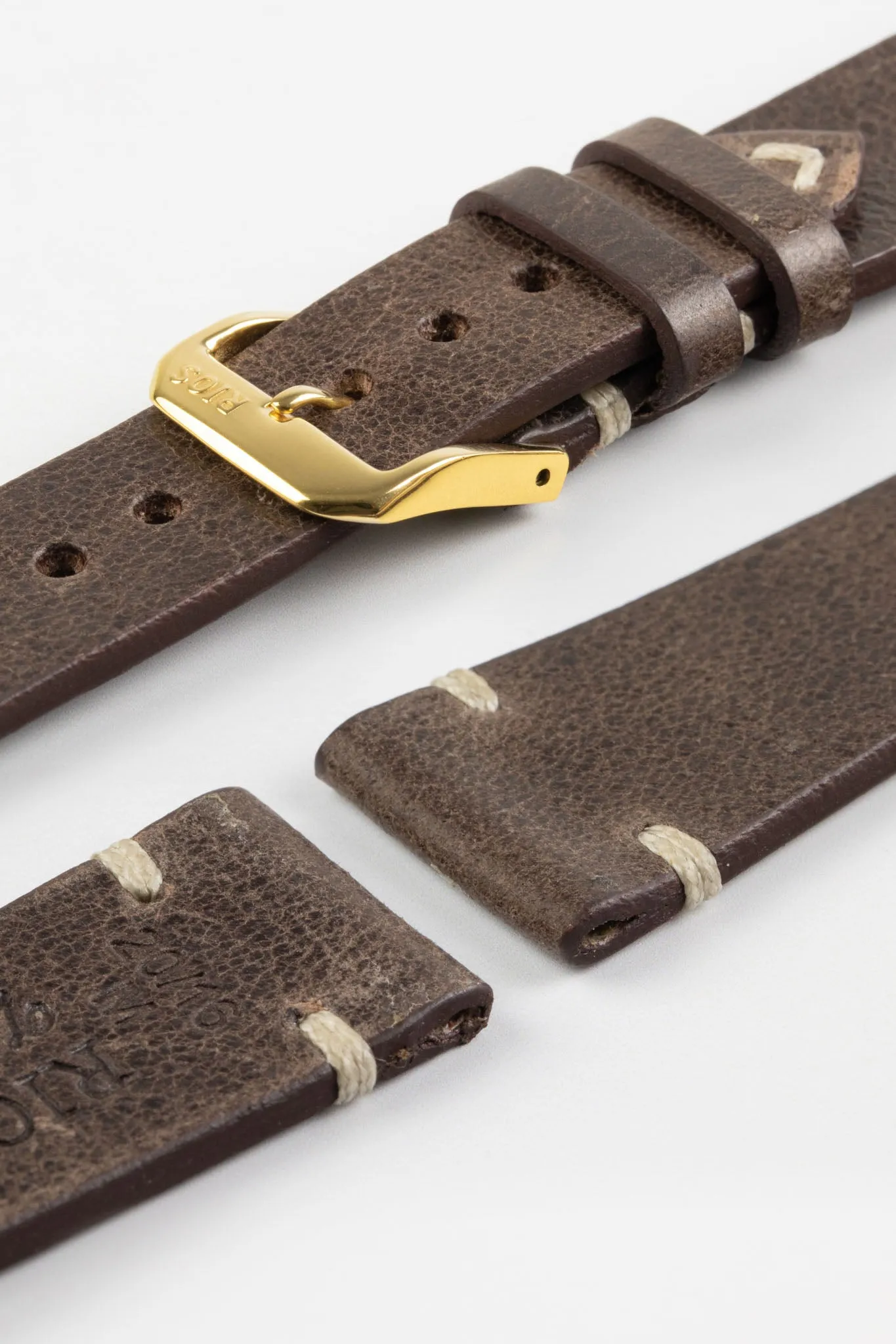 RIOS1931 BEDFORD Genuine Vintage Leather Watch Strap in MOCHA