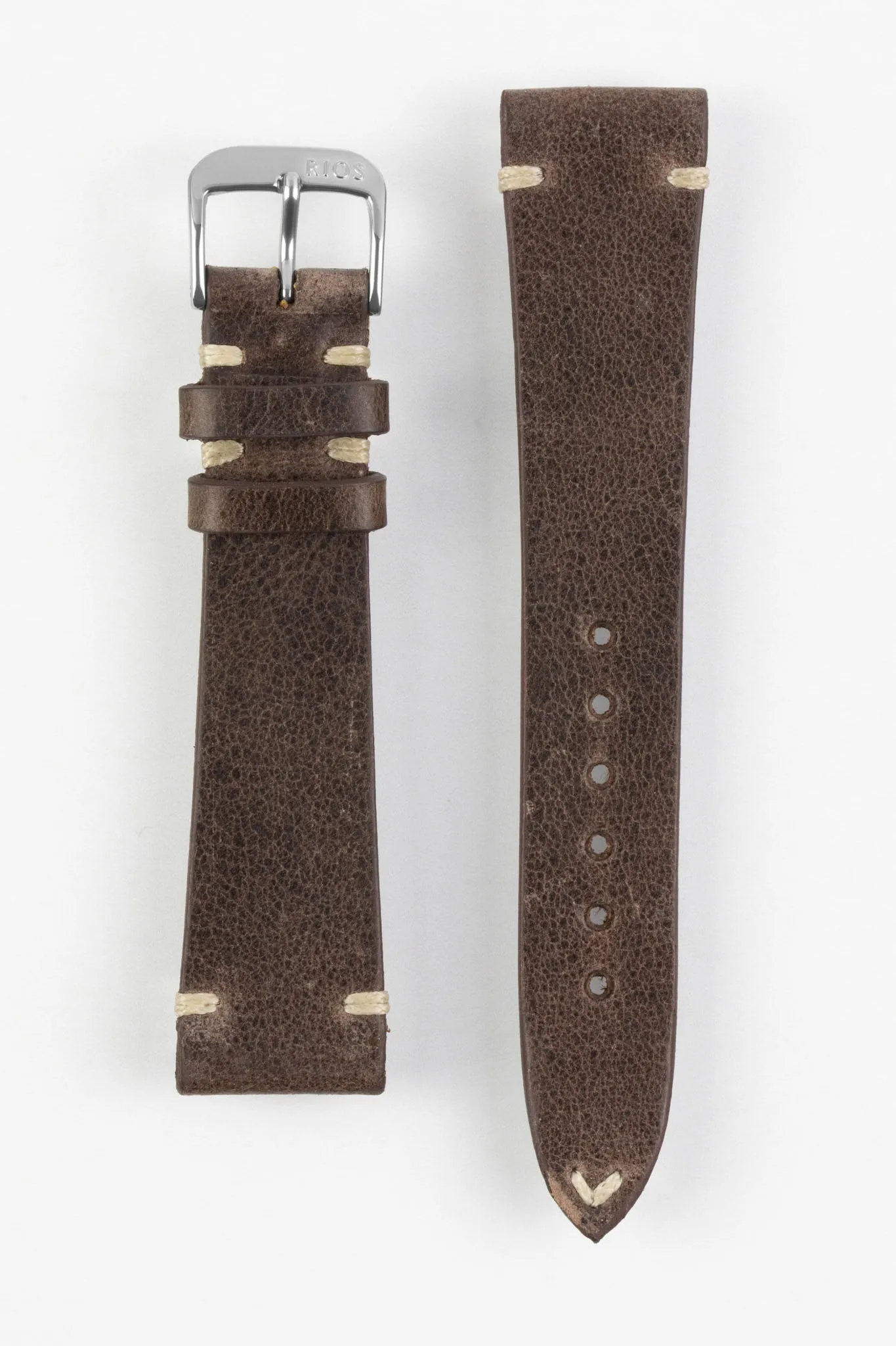 RIOS1931 BEDFORD Genuine Vintage Leather Watch Strap in MOCHA