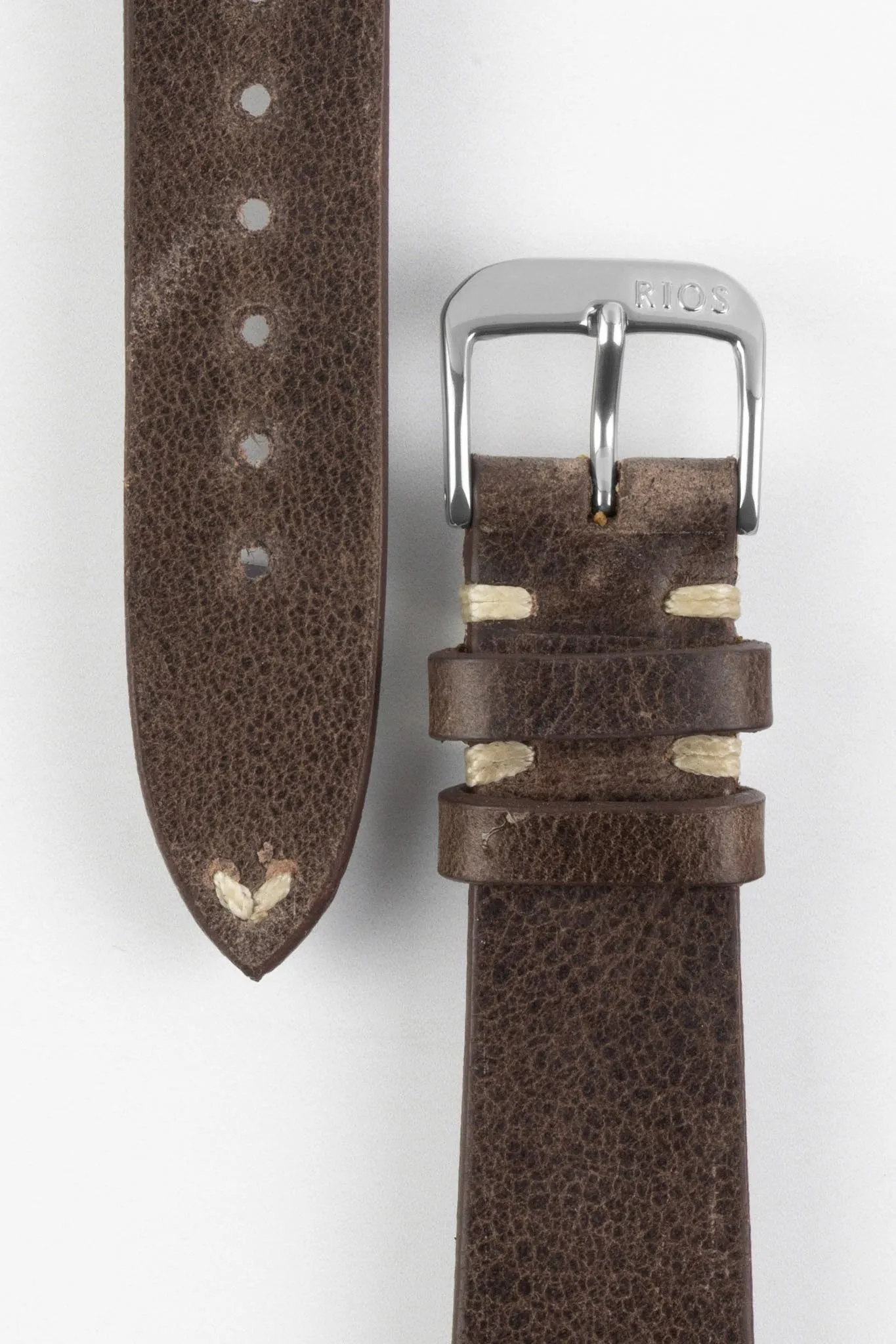 RIOS1931 BEDFORD Genuine Vintage Leather Watch Strap in MOCHA