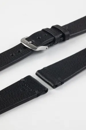 RIOS1931 MITTENWALD Retro Organic Leather Watch Strap in BLACK
