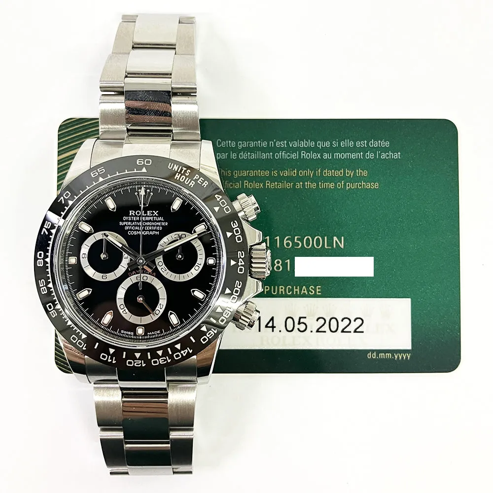 Rolex Cosmograph Daytona 116500LN Black Dial May 2022