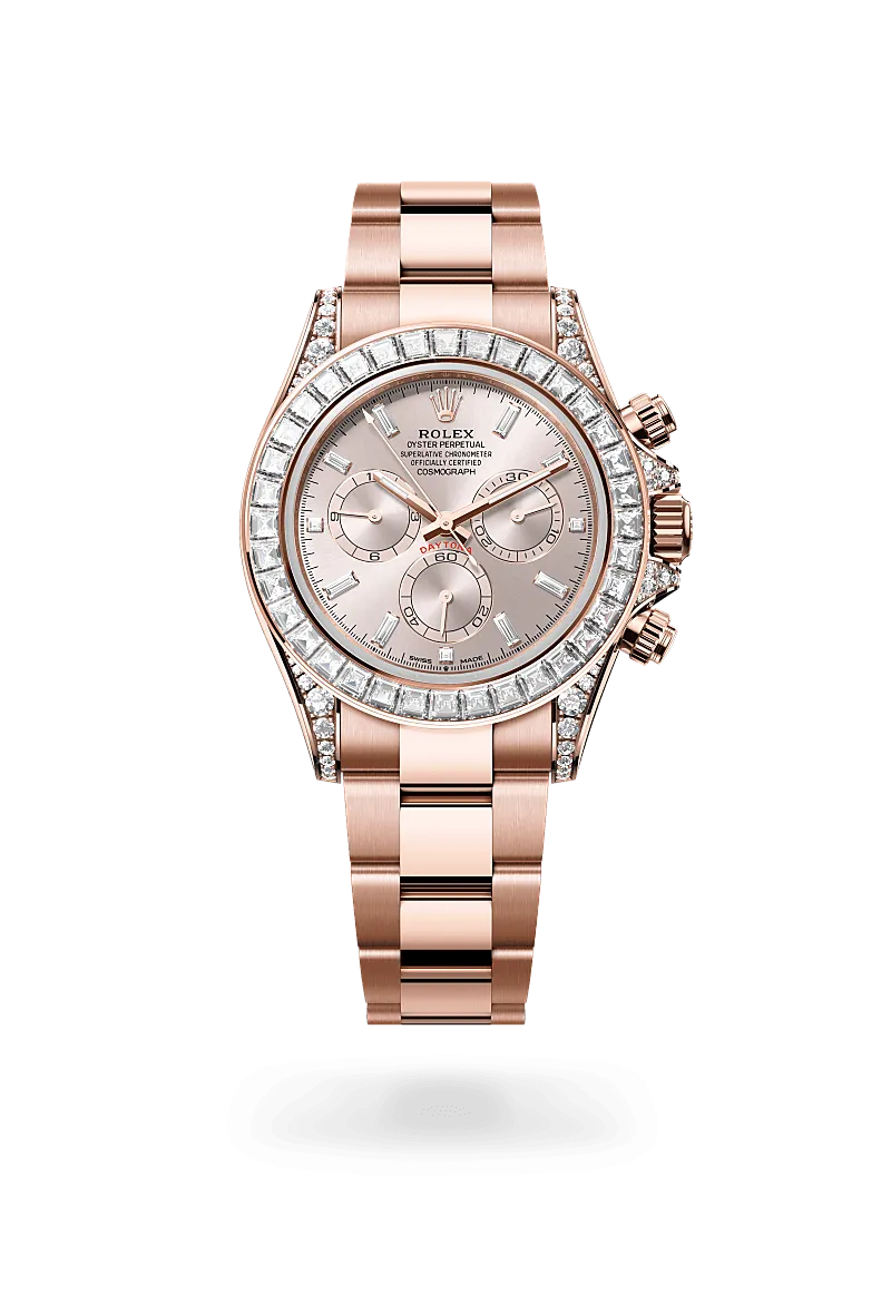 Rolex Cosmograph Daytona in 18 kt Everose gold with lugs set with diamonds, M126595TBR-0001 | Walters & Hogsett