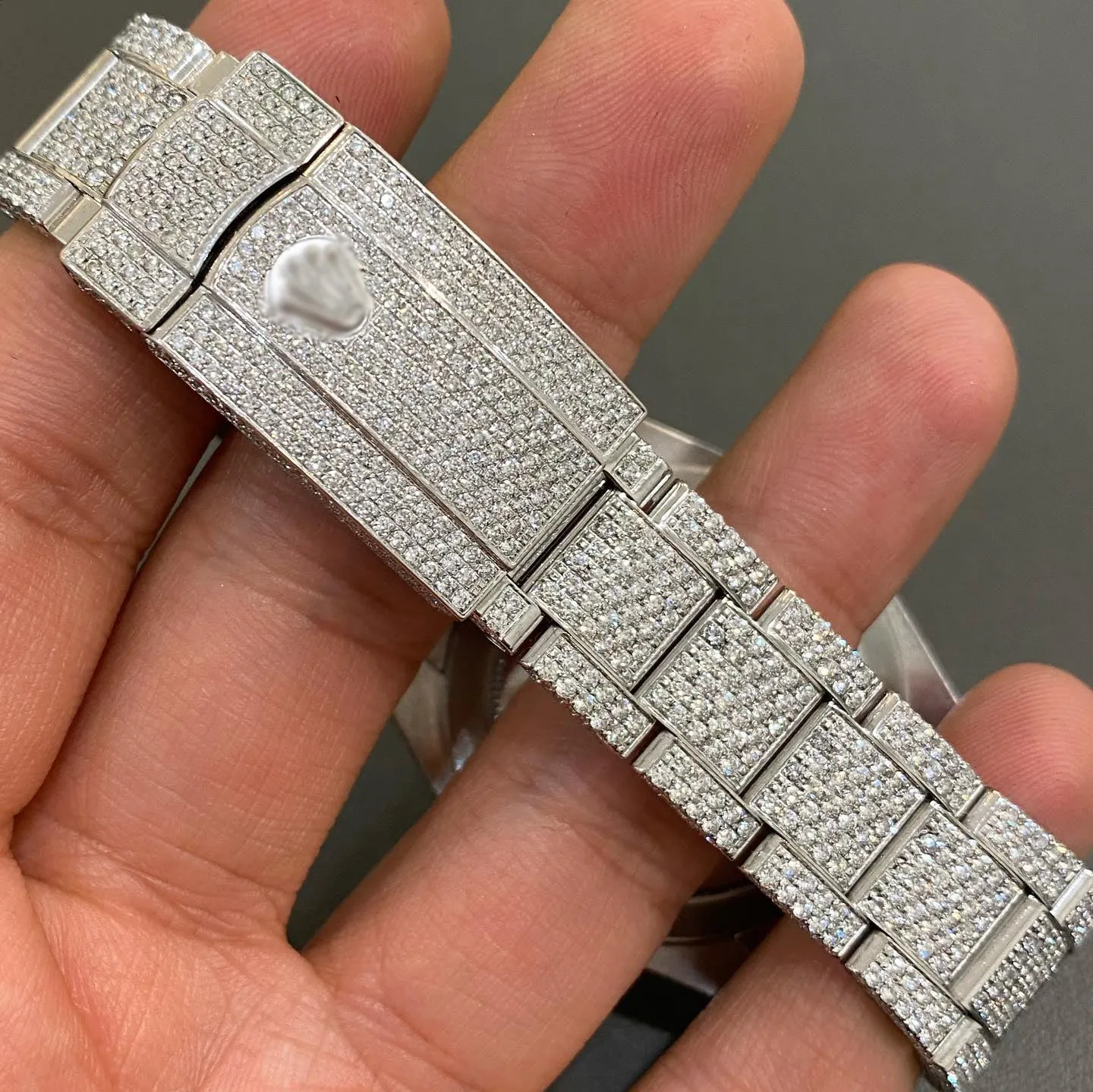 Rolex Date-Just Moissanite Diamond Watch | Iced Out Moissanite Watch W 83