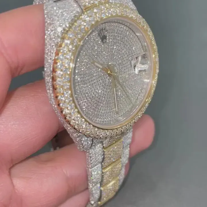 Rolex Date-Just Moissanite Diamond Watch  W 145