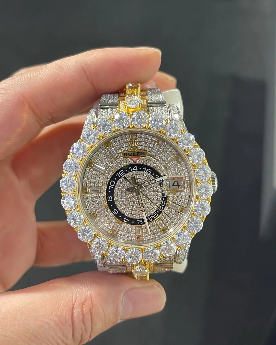 Rolex Date-Just Moissanite Diamond Watch  W 253