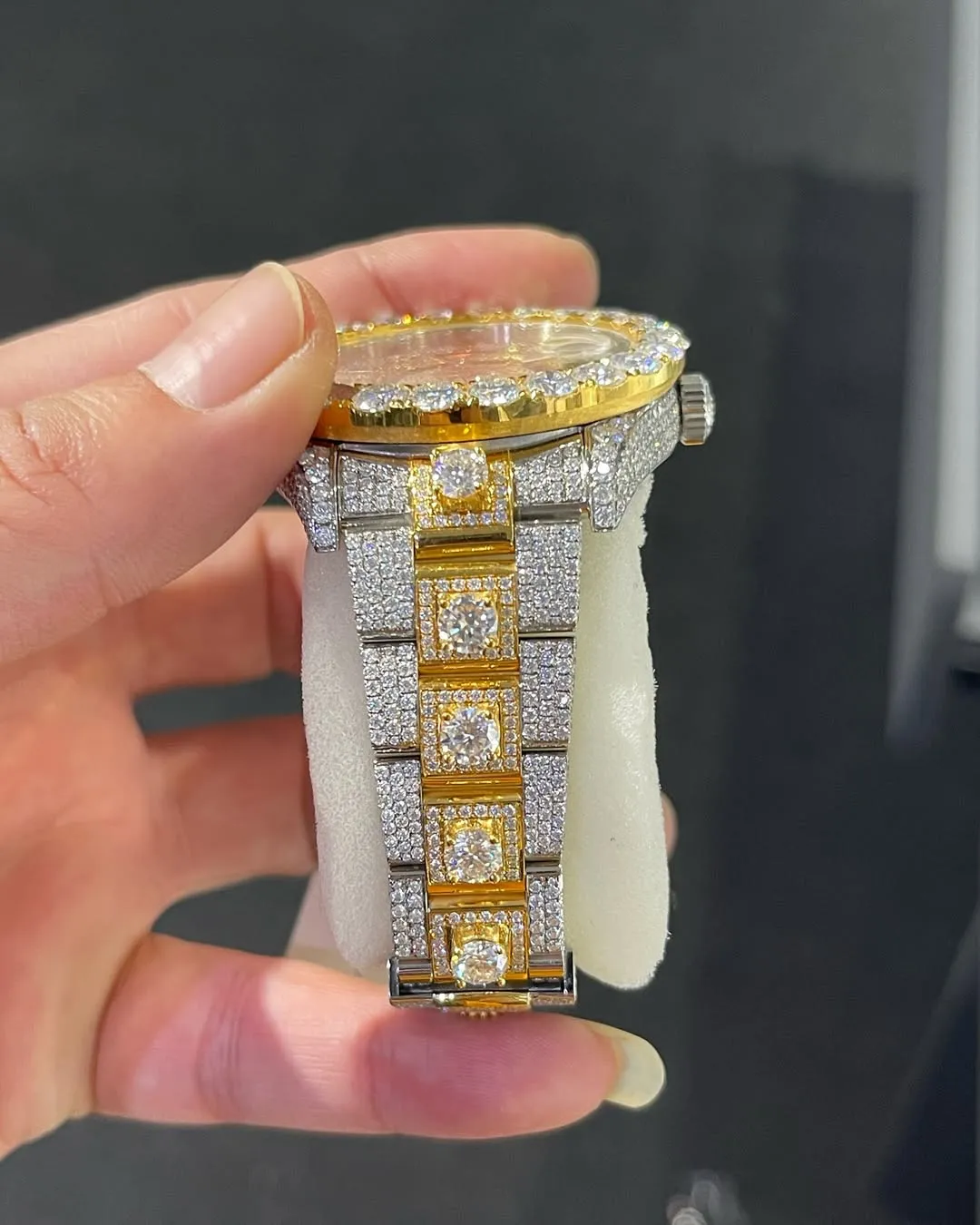 Rolex Date-Just Moissanite Diamond Watch  W 253
