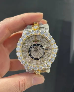 Rolex Date-Just Moissanite Diamond Watch  W 253
