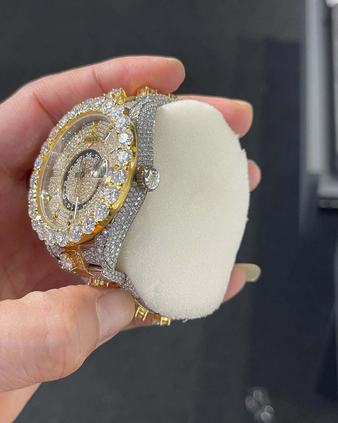 Rolex Date-Just Moissanite Diamond Watch  W 253