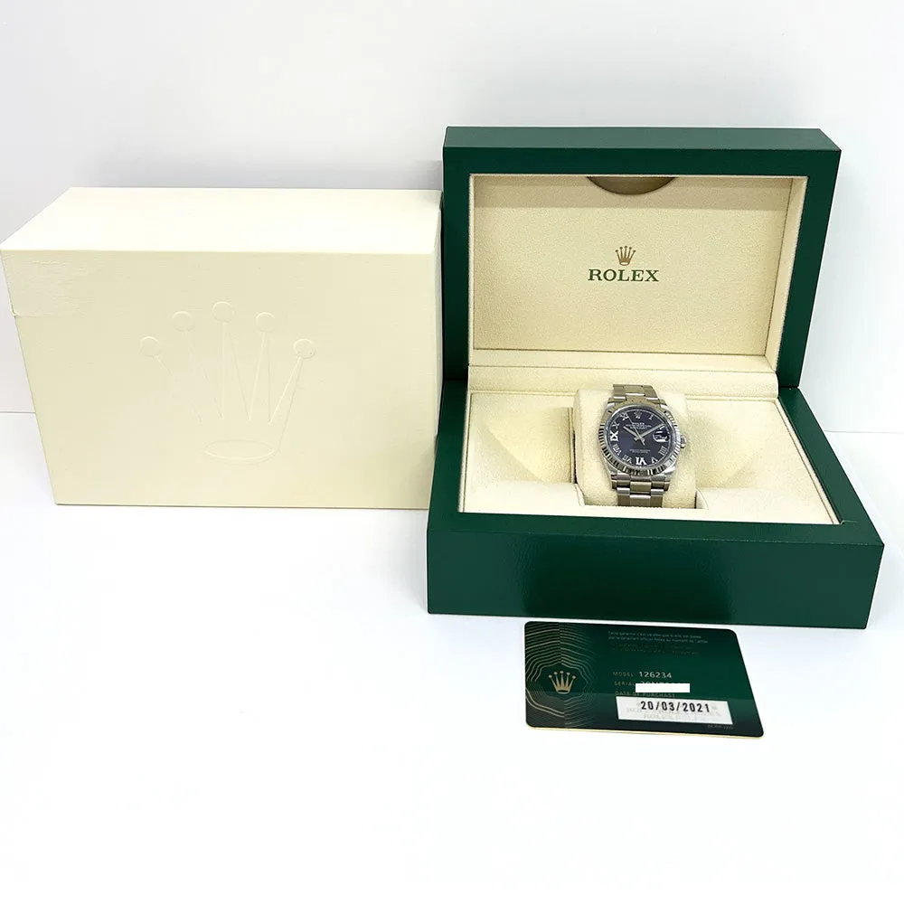 Rolex Datejust 126234 Purple IV&IX Diamond Dial Mar 2021