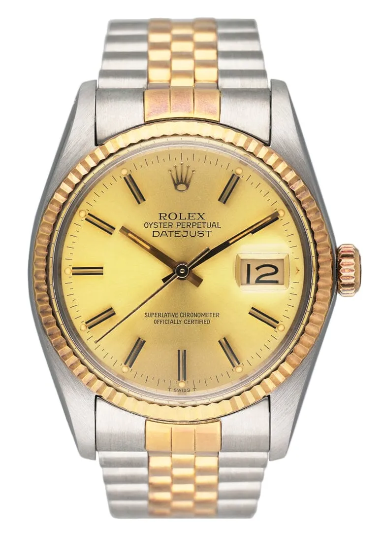 Rolex Datejust 16013 Champagne Dial Mens Watch Box Papers