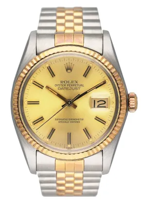 Rolex Datejust 16013 Champagne Dial Mens Watch Box Papers