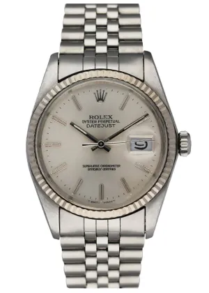 Rolex Datejust 16014 Silver Dial Mens Watch