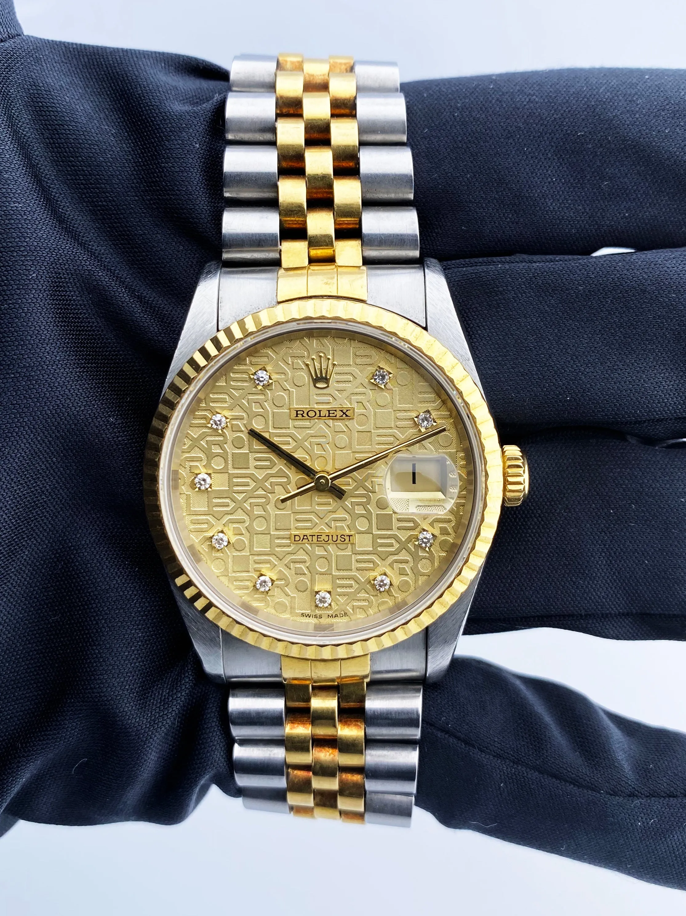 Rolex Datejust 16233 Anniversary Diamond Dial Mens Watch