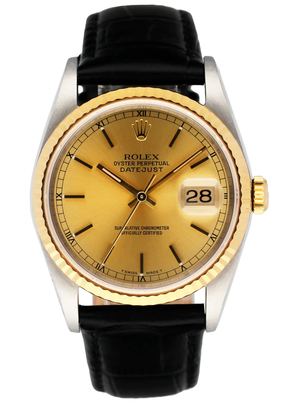 Rolex Datejust 16233 Champagne Dial Mens Watch