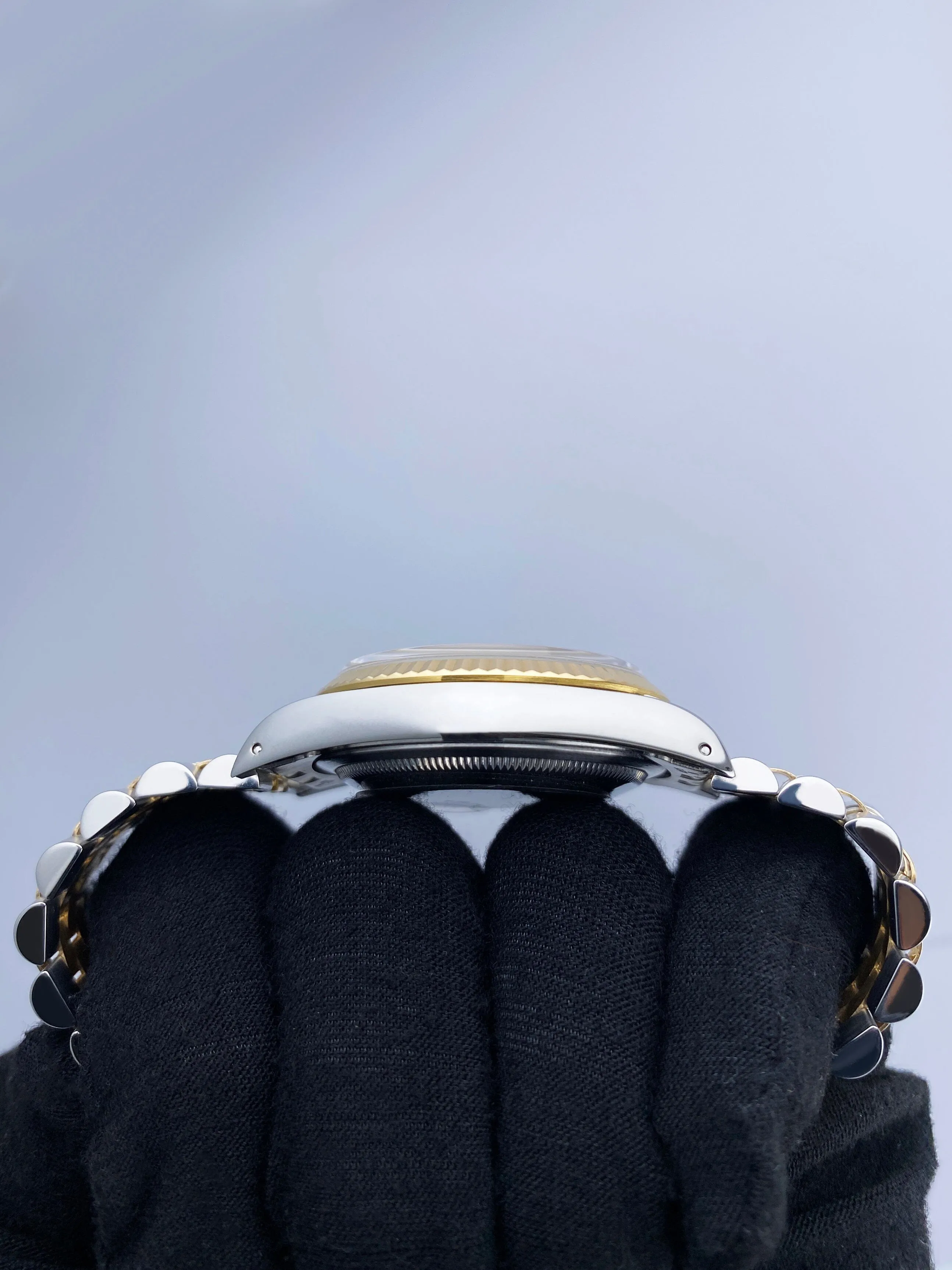 Rolex Datejust 16233 Diamond Black Dial Two Tone Mens Watch