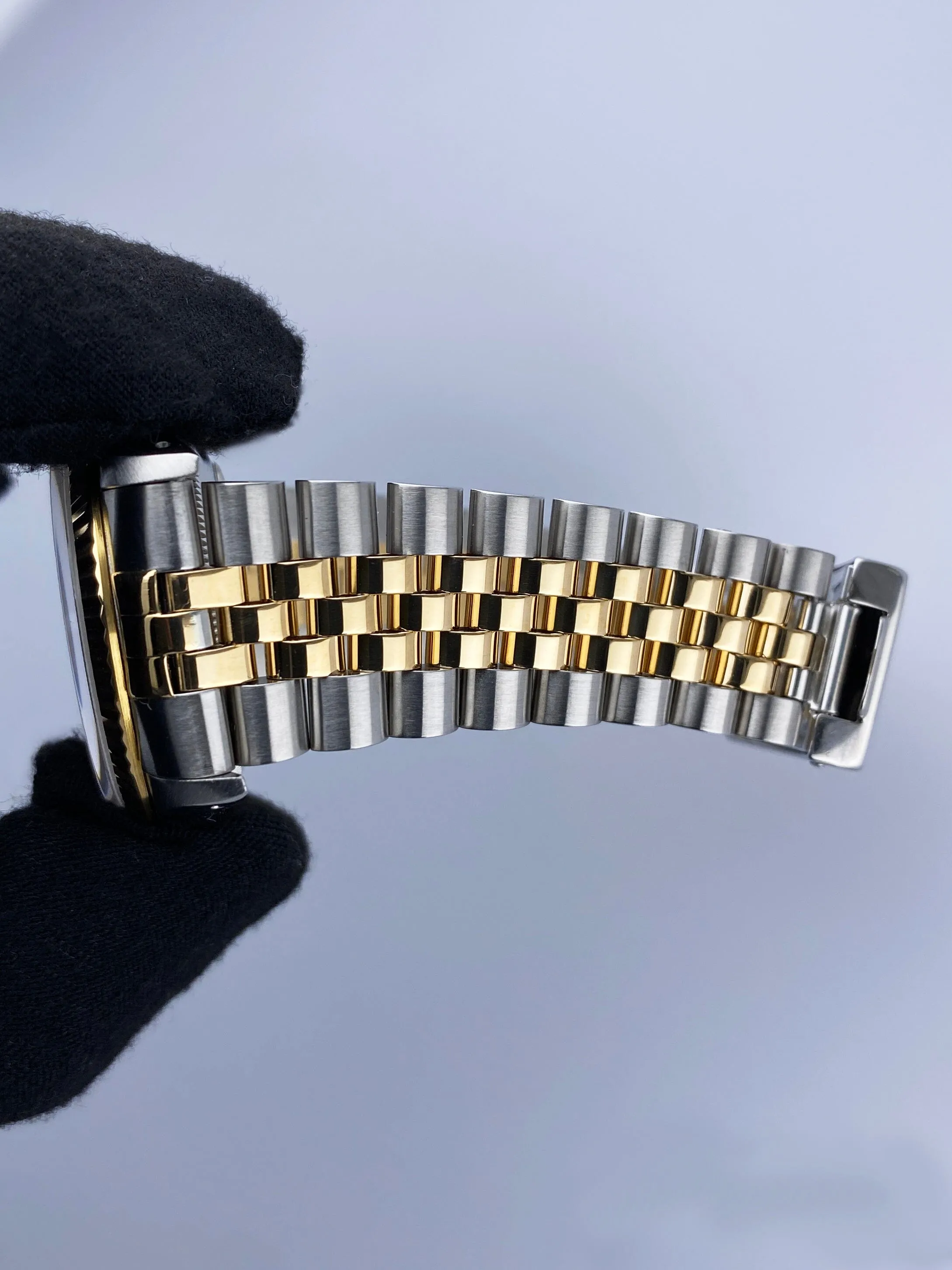 Rolex Datejust 16233 Diamond Black Dial Two Tone Mens Watch